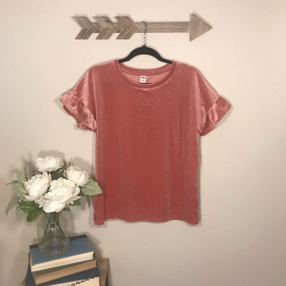 Pink Sparkle Velvet Old Navy Top